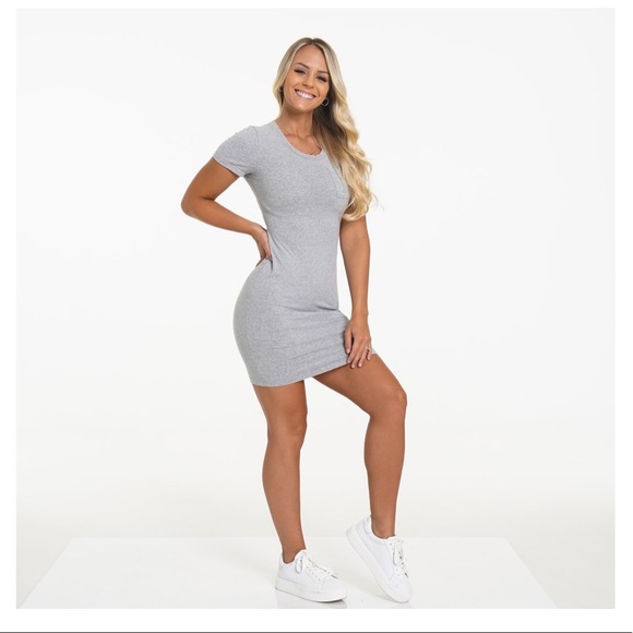 NVGTN Dresses & Skirts - Gray Pocket Tee Dress